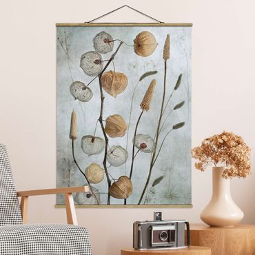 Fabric print with poster hangers - Lantern Fruit In Autumn