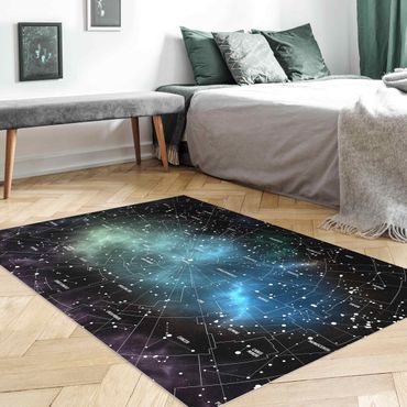 Vinyl Floor Mat - Stellar Constellation Map Galactic Nebula - Landscape Format 3:2