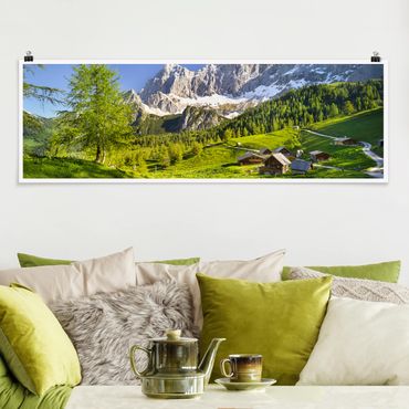 Panoramic poster nature & landscape - Styria Alpine Meadow