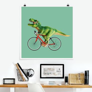 Poster - Dinosaur With Bicycle
