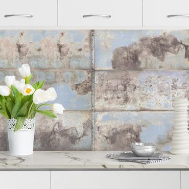 Kitchen wall cladding - Shabby Industrial Metal Look