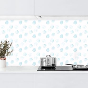Kitchen wall cladding - Watercolour Dots Turquoise