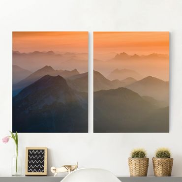 Print on canvas 2 parts - View From The Zugspitze Mountain