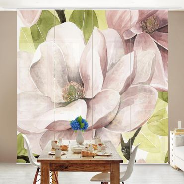 Sliding panel curtains set - Magnolia Blush I