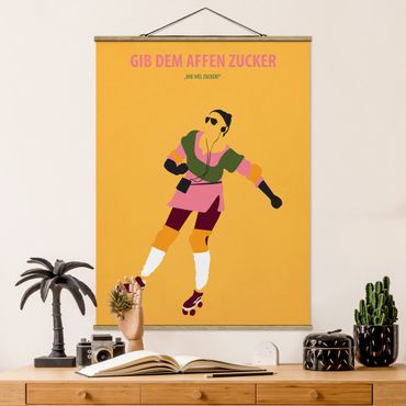 Fabric print with poster hangers - Film Poster Give The Monkeys Sugar