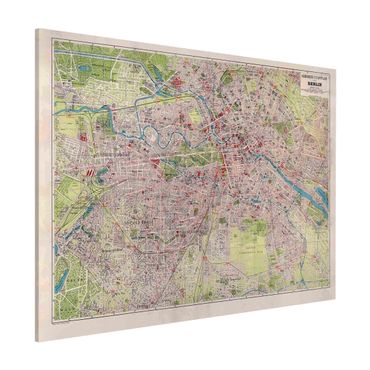 Magnetic memo board - Vintage Map Berlin
