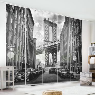 Sliding panel curtains set - Manhattan Bridge In America