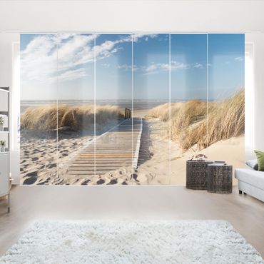 Sliding panel curtains set - Baltic Sea Beach