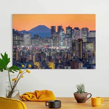 Print on canvas - Tokyo With Mt. Fuji At Dusk