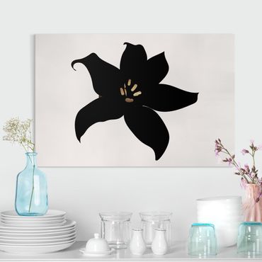 Print on canvas - Graphical Plant World - Orchid Black And Gold