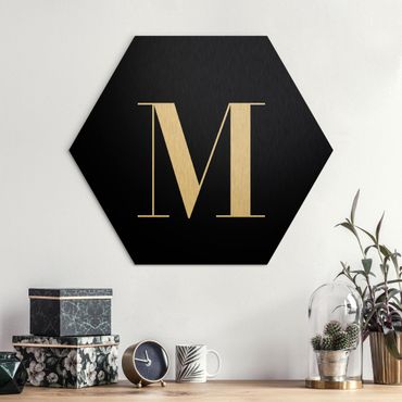 Alu-Dibond hexagon - Letter Serif Black M