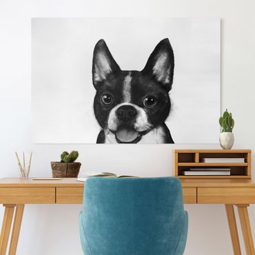 Canvas print - Illustration Dog Boston Black And White Painting