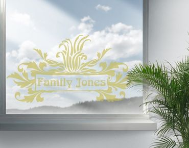 Window sticker - No.CA19 Customised text Leaves Ornaments