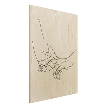 Print on wood - Tender Hands Line Art