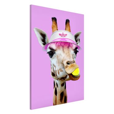 Magnetic memo board - Giraffe Playing Tennis