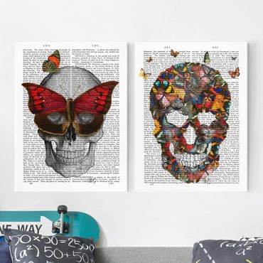 Print on canvas - Scary Reading - Butterfly Mask Set I