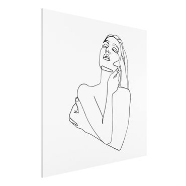 Print on forex - Line Art Woman Torso Black And White