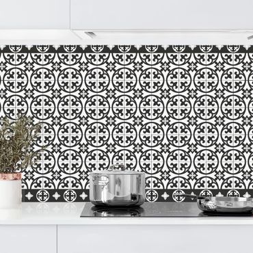 Kitchen wall cladding - Geometrical Tile Mix Circles Black