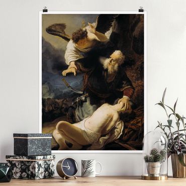 Poster - Rembrandt van Rijn - The Angel prevents the Sacrifice of Isaac