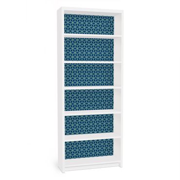 Adhesive film for furniture IKEA - Billy bookcase - Cube pattern Blue