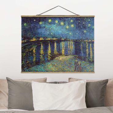 Fabric print with poster hangers - Vincent Van Gogh - Starry Night Over The Rhone