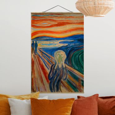 Fabric print with poster hangers - Edvard Munch - The Scream