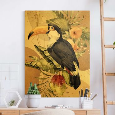 Canvas print gold - Tropical Birds - Toucan