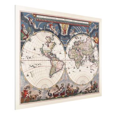 Print on forex - Historic World Map Nova Et Accuratissima Of 1664
