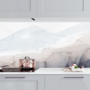 Kitchen wall cladding - Lakeside With Mountains I