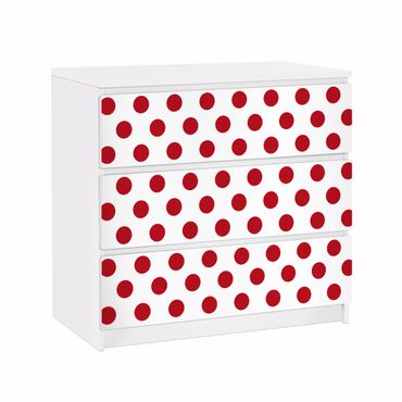 Adhesive film for furniture IKEA - Malm chest of 3x drawers - No.DS92 Dot Design Girly White
