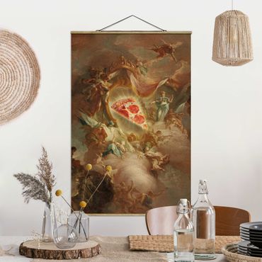 Fabric print with poster hangers - Holy Pizza