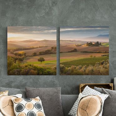 Print on canvas 2 parts - Olive Grove In Tuscany