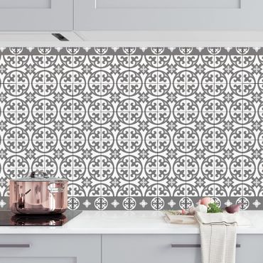 Kitchen wall cladding - Geometrical Tile Mix Circles Grey