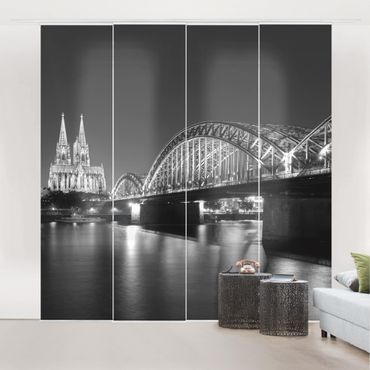 Sliding panel curtains set - Cologne At Night II
