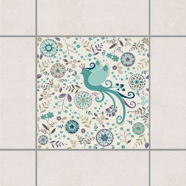 Tile sticker - The bird queen in winter dress