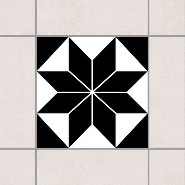 Tile sticker - star pattern Black