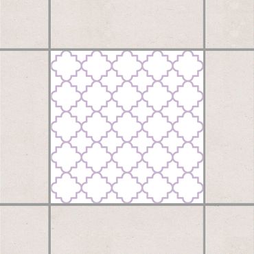 Tile sticker - Traditional Quatrefoil White Lavender