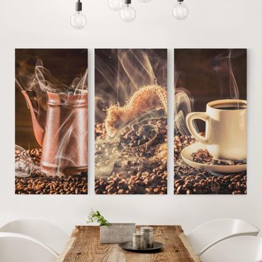 Print on canvas 3 parts - Coffee - Steam