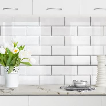 Kitchen wall cladding - White Ceramic Tiles
