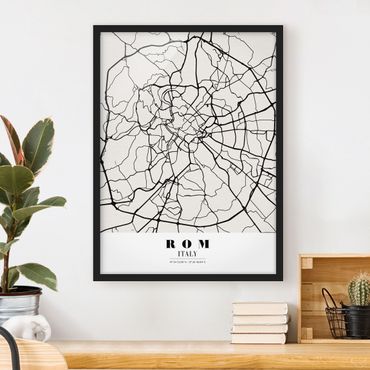 Framed poster - Rome City Map - Classical