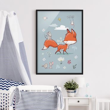 Framed poster - Fox And Mouse On The Move