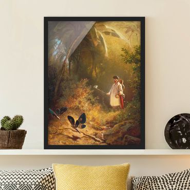 Framed poster - Carl Spitzweg - The Butterfly Hunter
