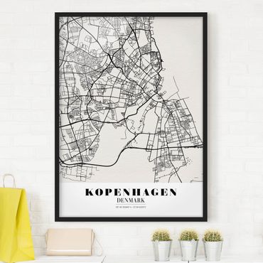 Framed poster - Copenhagen City Map - Classic