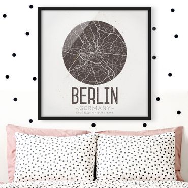Framed poster - City Map Berlin - Retro