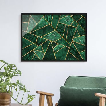 Framed poster - Dark Emerald With Gold