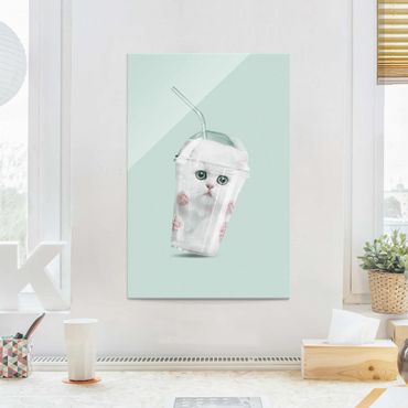 Glass print - Shake With Cat