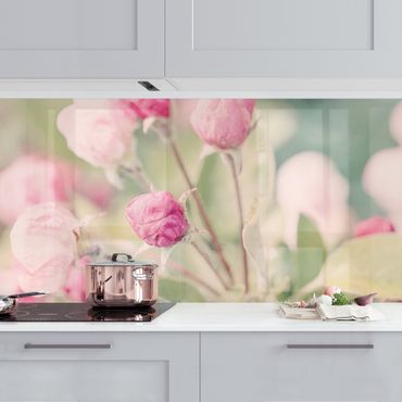 Kitchen wall cladding - Apple Blossom Bokeh Light Pink