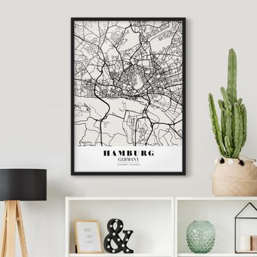 Framed poster - Hamburg City Map - Classic