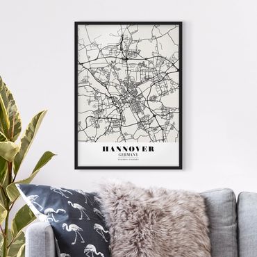 Framed poster - Hannover City Map - Classic