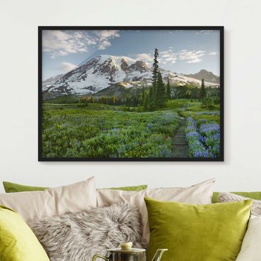 Framed poster - Mountain View Meadow Path